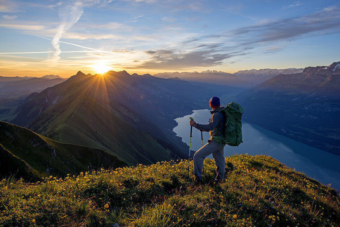 Hike with bivouac on Hardergrat, Lake Brienz, Berner Oberland, Switzerland