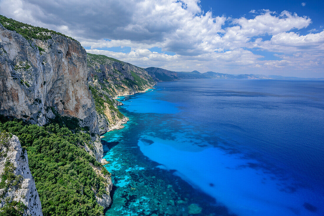 Mediterranean with cliff at Golfo di Orosei, Selvaggio Blu, National Park of the Bay of Orosei and Gennargentu, Sardinia, Italy