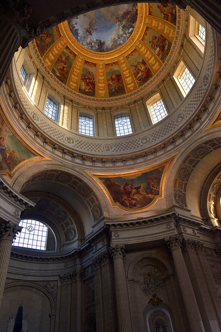 France, Paris, Dome des Invalides, interior, paintings and frescos