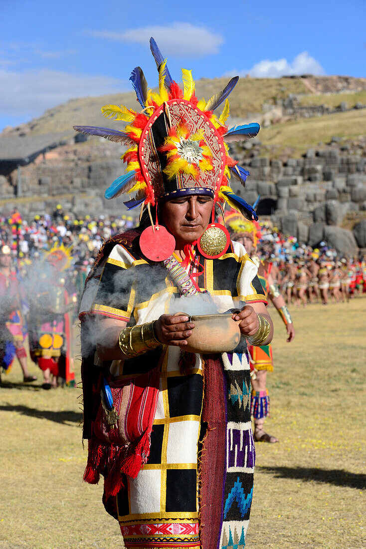 Inti Raymi, the Festival of the Sun is the annual recreation of an important Inca ceremony in Sacsayhuaman in the city of Cuzco, Peru, South America-june 24