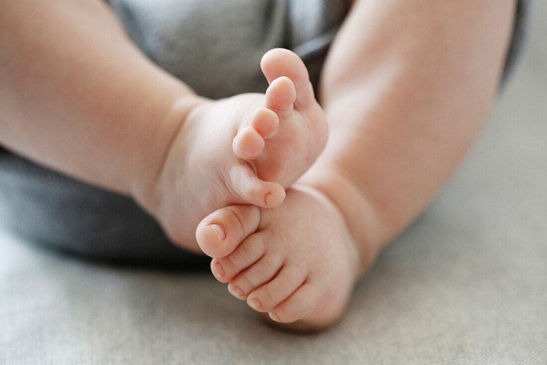 Close-up of the feet of a baby