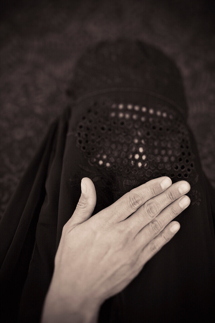 Middle Eastern woman in burka