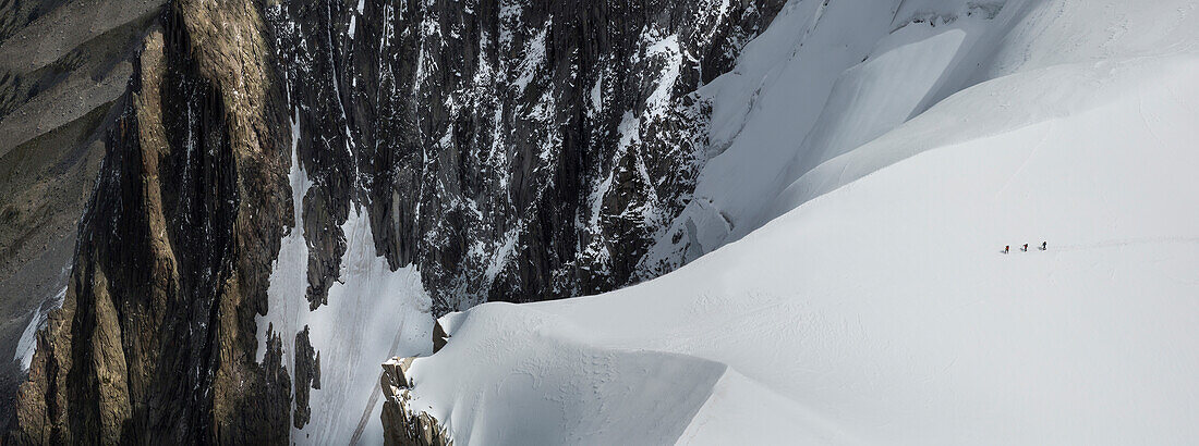 Mountaineers heading to Mt. Blanc, Chamonix, France