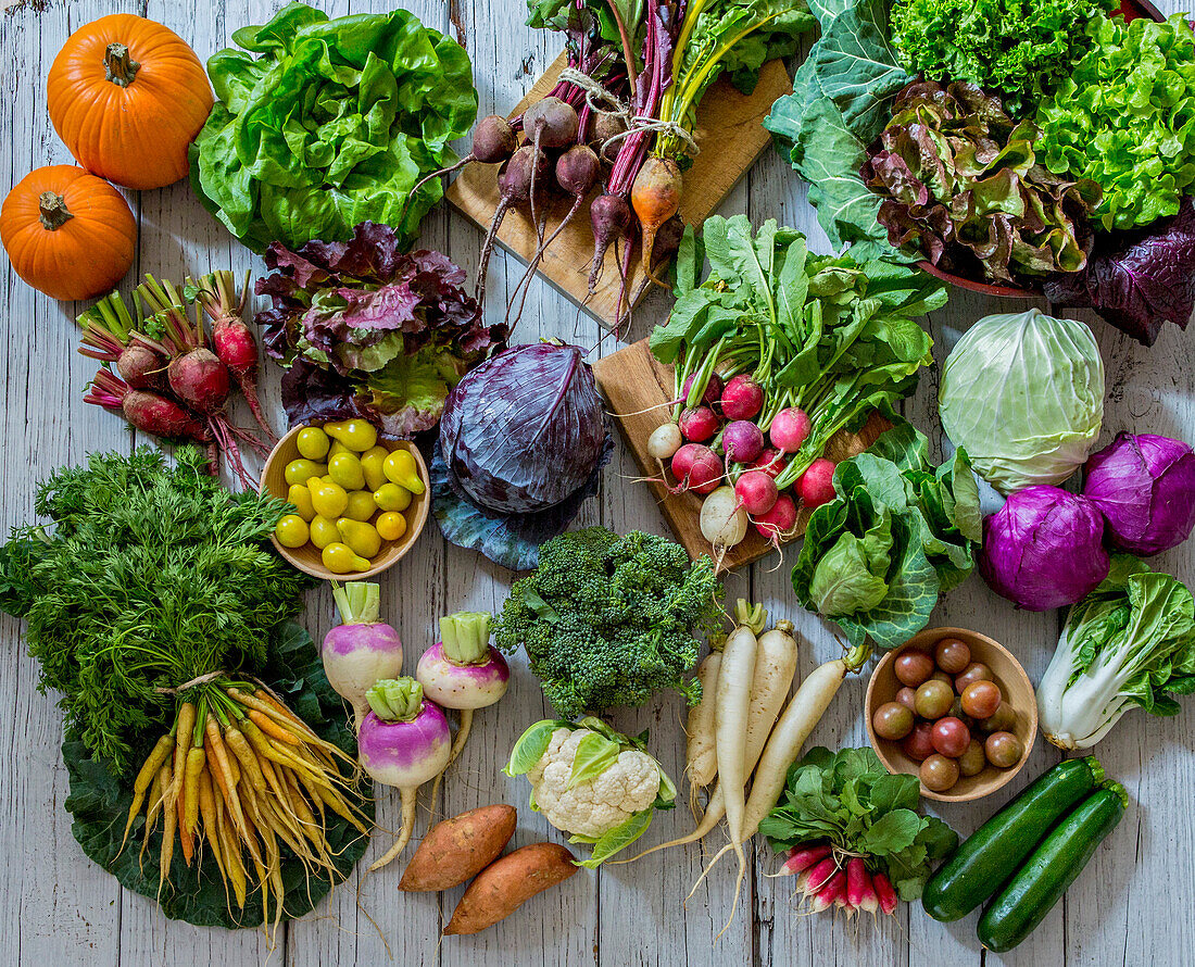Assortment of Fresh Garden Vegetables