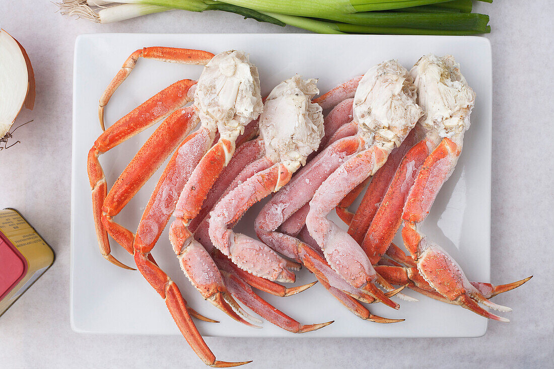 Frozen King Crab Legs on Platter