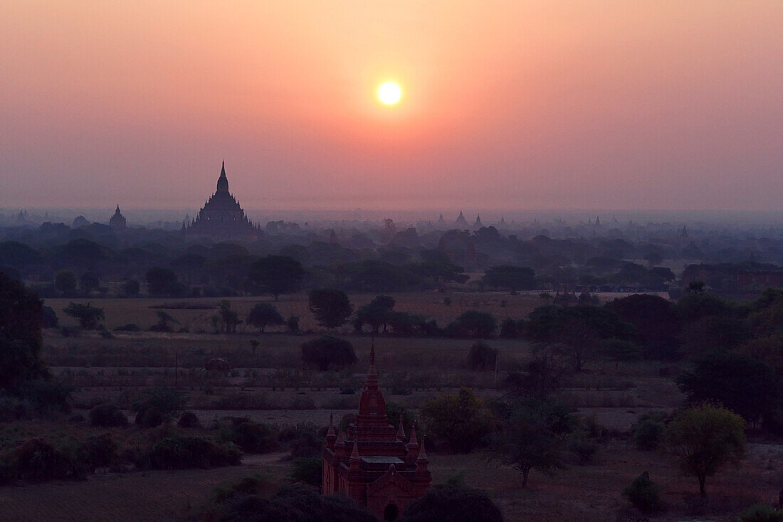 Ancient Temples at Sunrise, Bagan, Myanmar