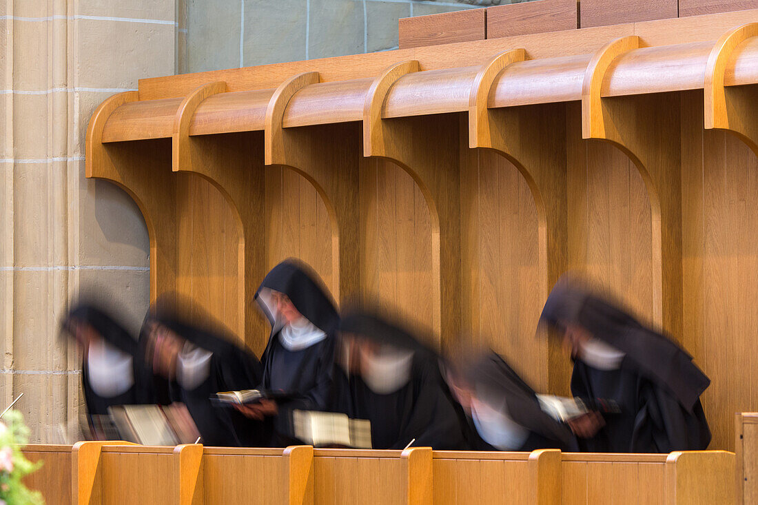 Kloster Marienrode, ehemaliges Zisterzienserkloster, seit 25 Jahren Benediktinerinnen, ora et labora, Nonnenkloster, Nonnenchor, Ordensschwestern auf dem Weg, Stundengebet, Andacht, Konventsgebäude, Niedersachsen, Norddeutschland, Deutschland