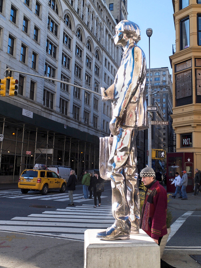 United States, New York City, Union square, statue of Andy Warhol