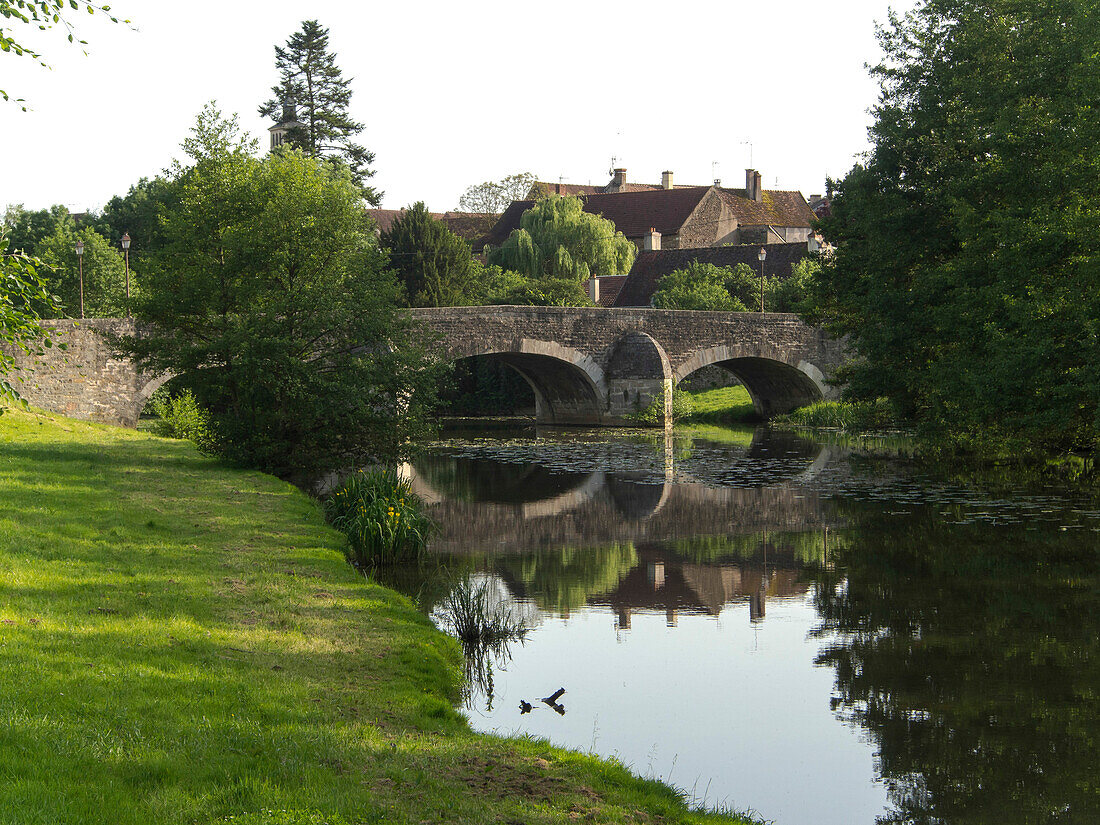 France, Burgundy, Côte d'Or, Genay, bridge