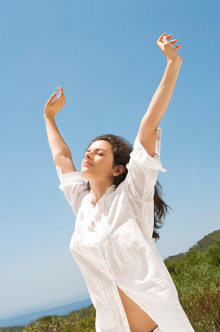 Woman arms up