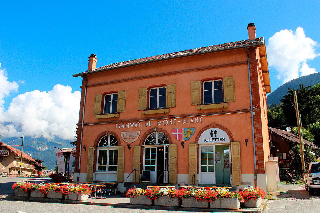 France, Alps, Haute Savoie, St Gervais, Mont Blanc Tramway station