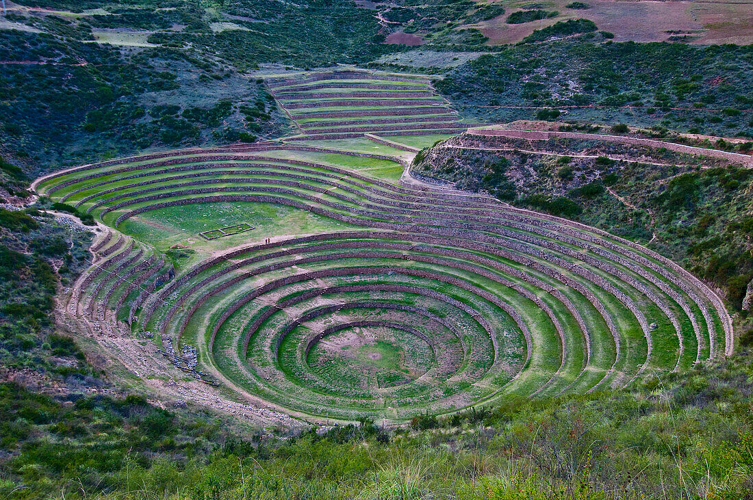 South America, Peru, Cuzco region, Urubamba Province, Inca sacred valley, Moray center, an old inca agricultural research center