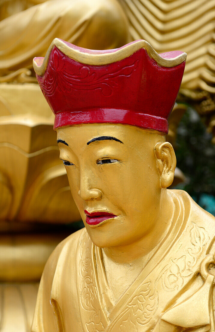 Buddha statue at the Monastery of Ten Thousand Buddhas in Sha Tin,Hong Kong,China