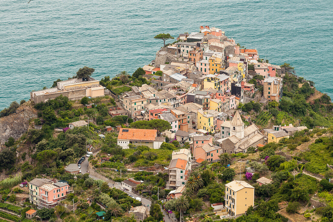 The village of Corniglia in the Cinque Terre, UNESCO World Heritage Site, Liguria, Italy, Europe