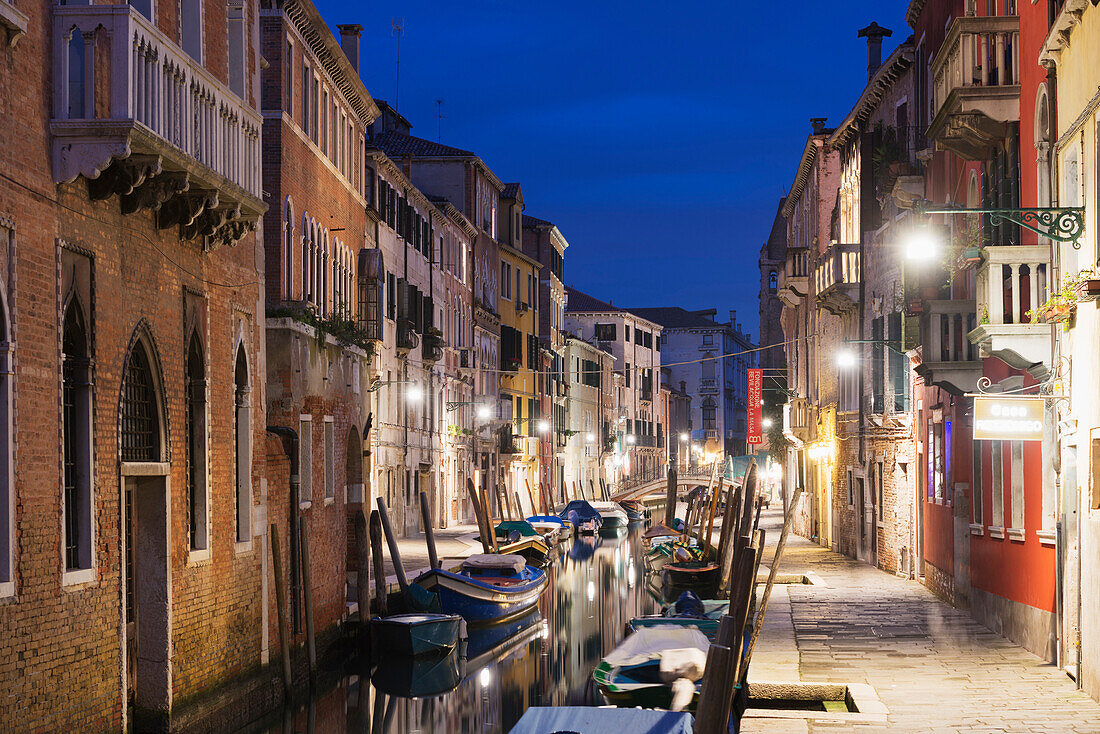 Canal boats, Venice, UNESCO World Heritage Site, Veneto, Italy, Europe