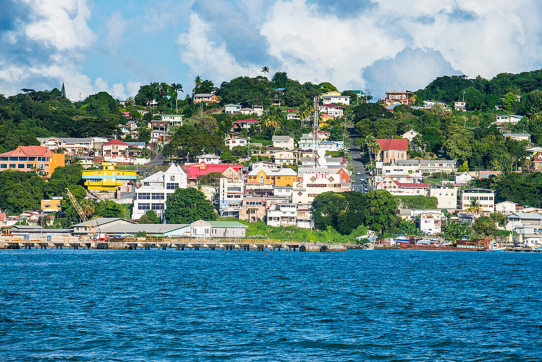 The town of Scarborough, Tobago, Trinidad and Tobago, West Indies, Caribbean, Central America