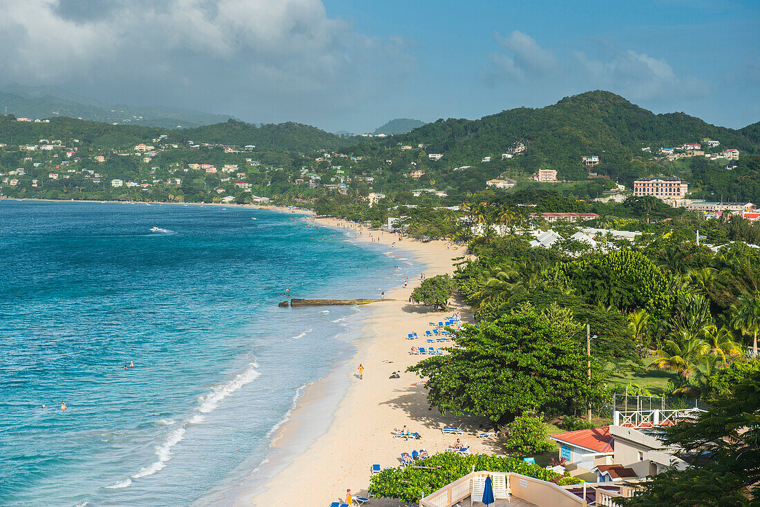 View over the beach of Grande Anse, Grenada, Windward Islands, West Indies, Caribbean, Central America