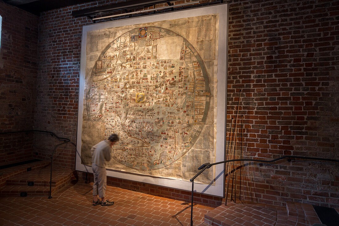 Kloster Ebstorf, gehört zu den sechs Lüneburger Klöstern, Weltkarte des Mittelalters, Niedersachsen, Deutschland