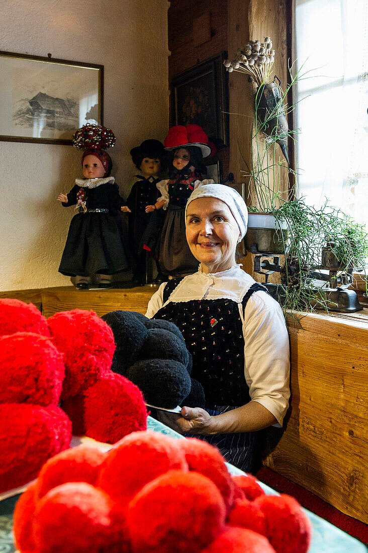 Gabriele Aberle, traditional hatter, Gutach, Black Forest, Baden-Württemberg, Germany