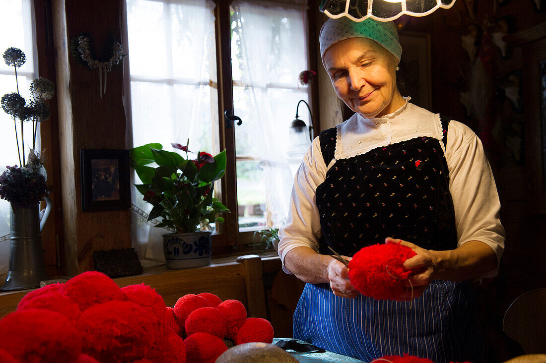 Gabriele Aberle, traditional hatter, Gutach, Black Forest, Baden-Württemberg, Germany