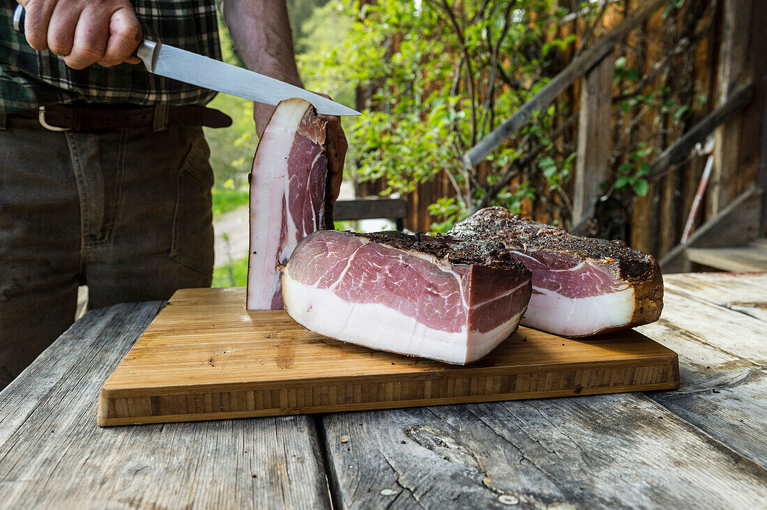 Black Forest Ham, Untermühlbachhof, St.Georgen-Peterzell, Black Forest, Baden-Württemberg, Germany