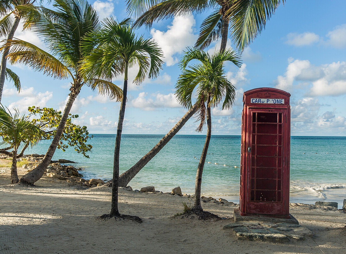 Abandoned phone booth near Dickenson Bay, St. John?s, Antigua, West Indies