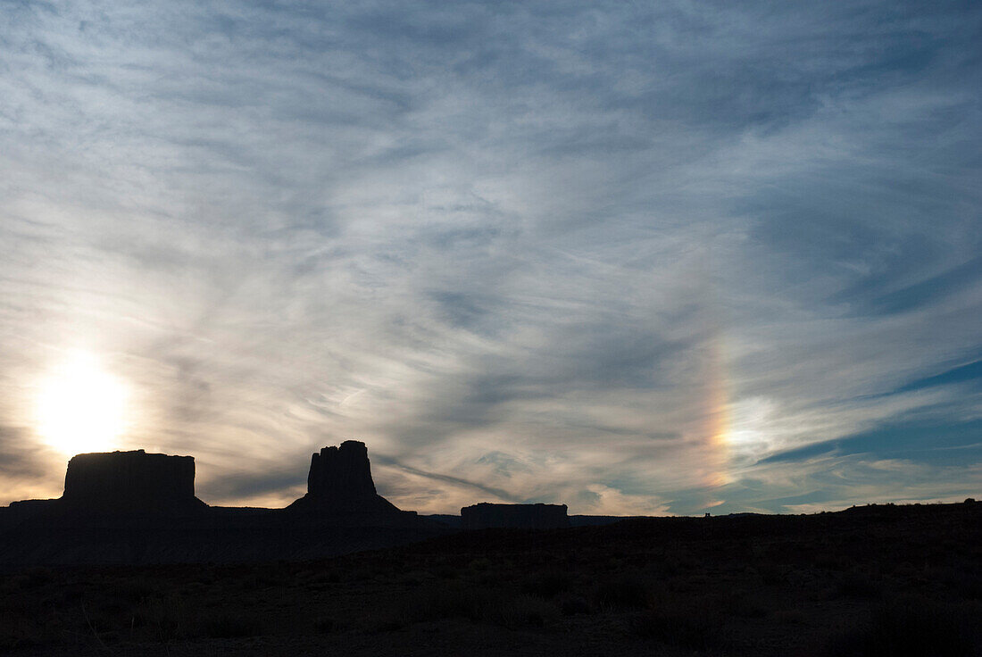 Sunset view while touring the White Rim Trail near Moab, Utah.