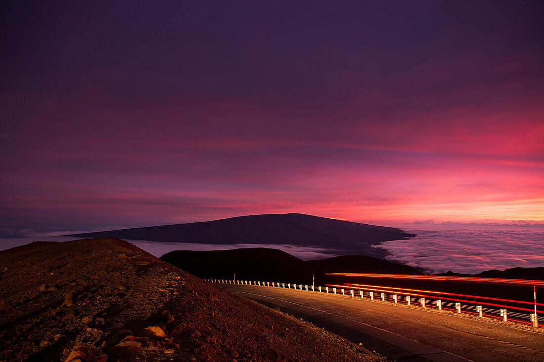 Pu`u Hau Kea and Mauna Loa from Mauna Kea, Hawai`iAURORA