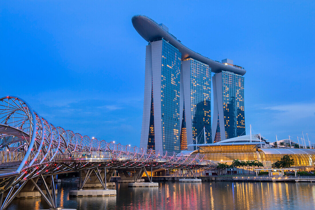 Marina Bay at night, Singapore, Southeast Asia, Asia