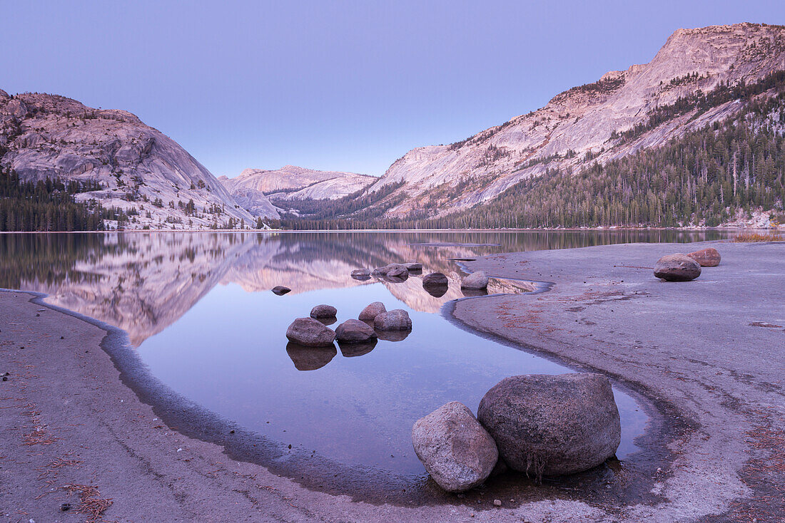 Twilight at Tioga Lake, Yosemite National Park, UNESCO World Heritage Site, California, United States of America, North America