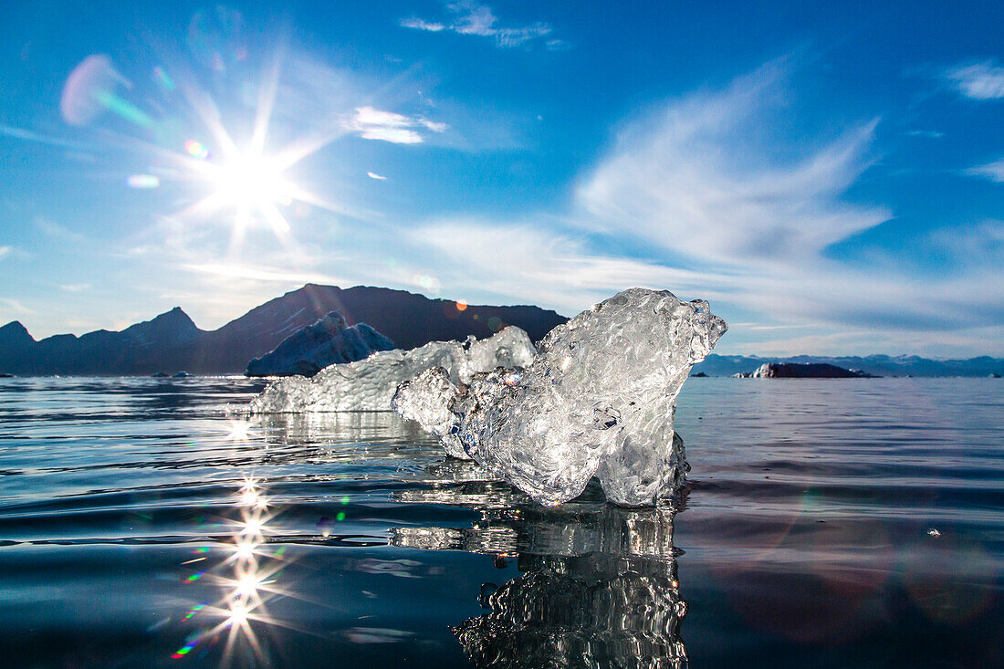 Floating ice, Vikingbukta (Viking Bay), Scoresbysund, Northeast Greenland, Polar Regions