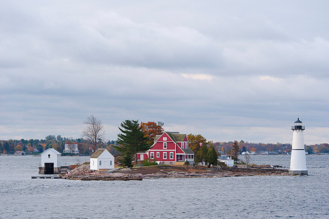 A lighthouse on the St. Lawrence River, New York State, United States of America, North America