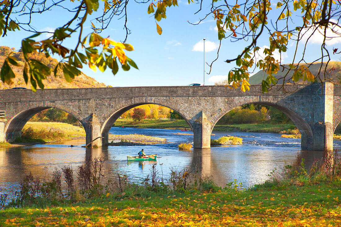 River Wye and Bridge, Builth Wells, Powys, Wales, United Kingdom, Europe