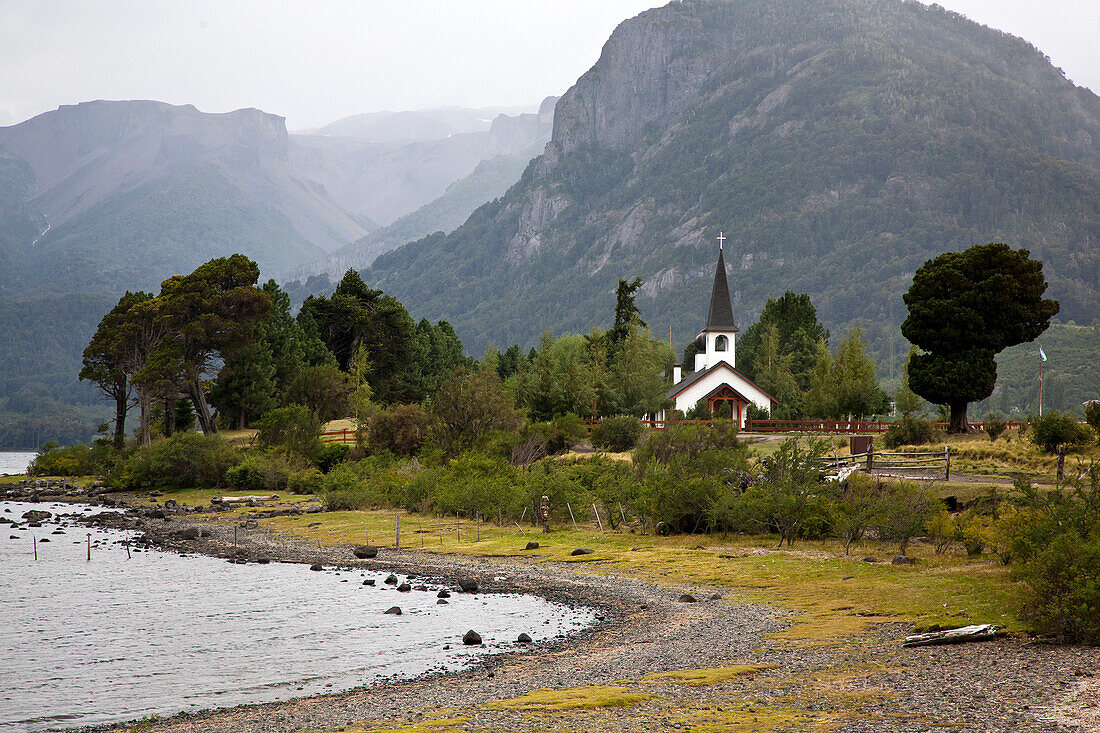 Landscape at Lago Paimun, Lanin National Park, Patagonia, Argentina, South America