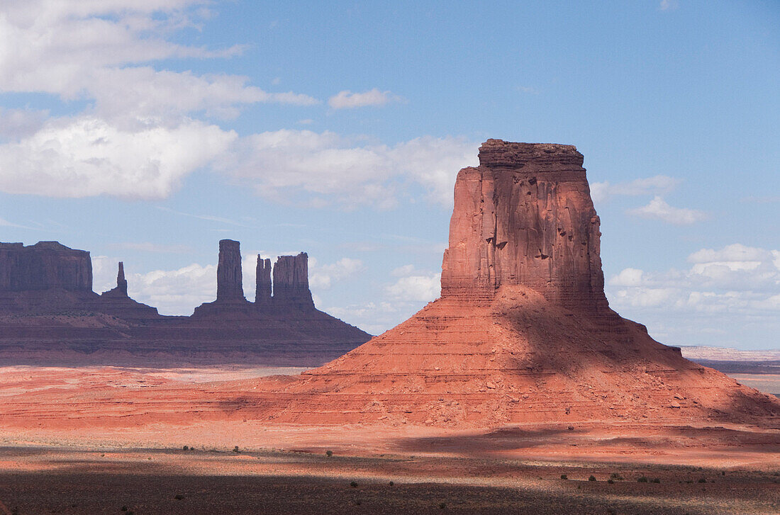 Monument Valley Navajo Tribal Park, view from Artist Point, Merrick Butte (foreground), Utah, United States of America, North America