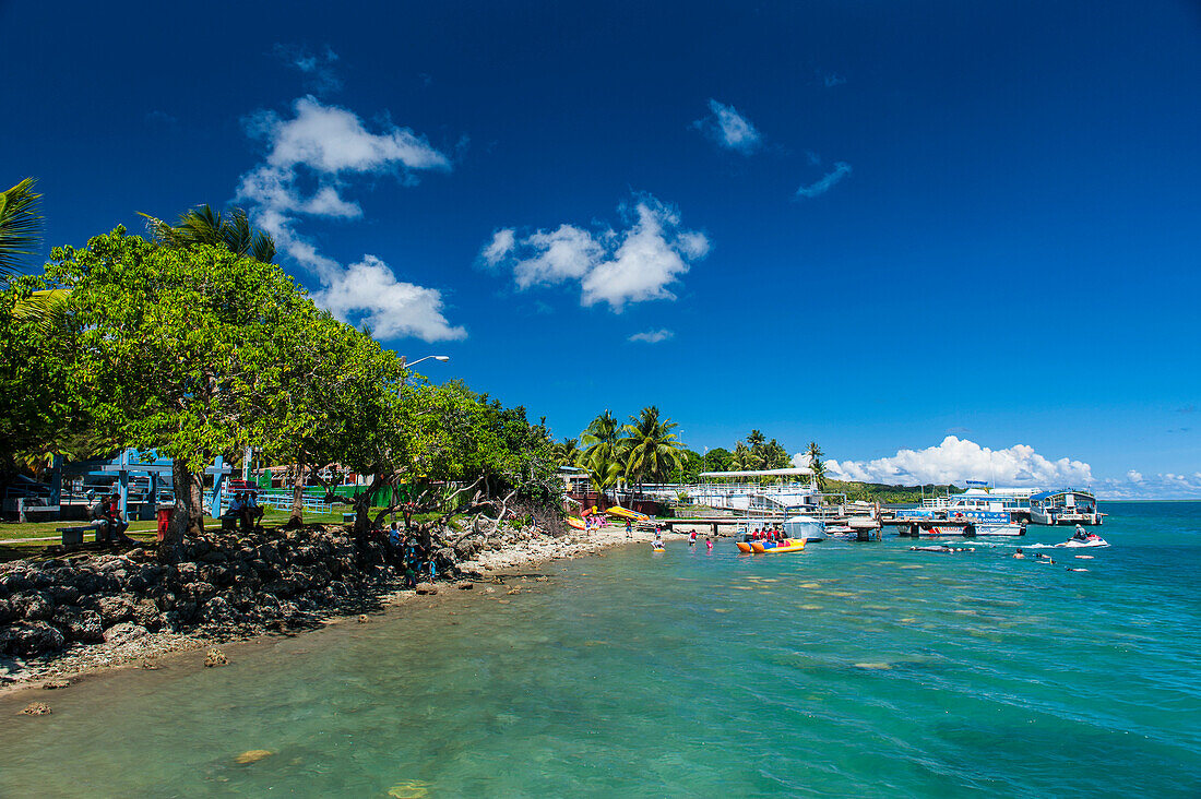 Coast around Merizo and its coral reef, Guam, US Territory, Central Pacific, Pacific