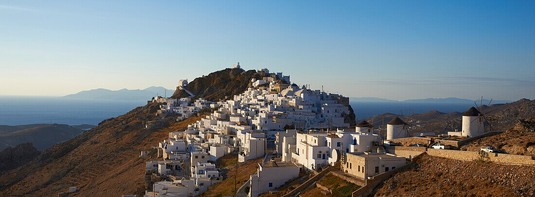 Hora, the main town on Serifos on a rocky spur, Serifos Island, Cyclades, Greek Islands, Greece, Europe