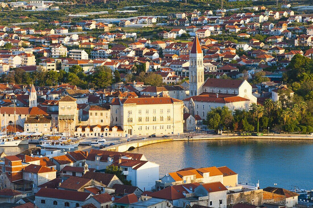 Cathedral of St. Lawrence at sunrise, Trogir, UNESCO World Heritage Site, Dalmatian Coast, Adriatic, Croatia, Europe