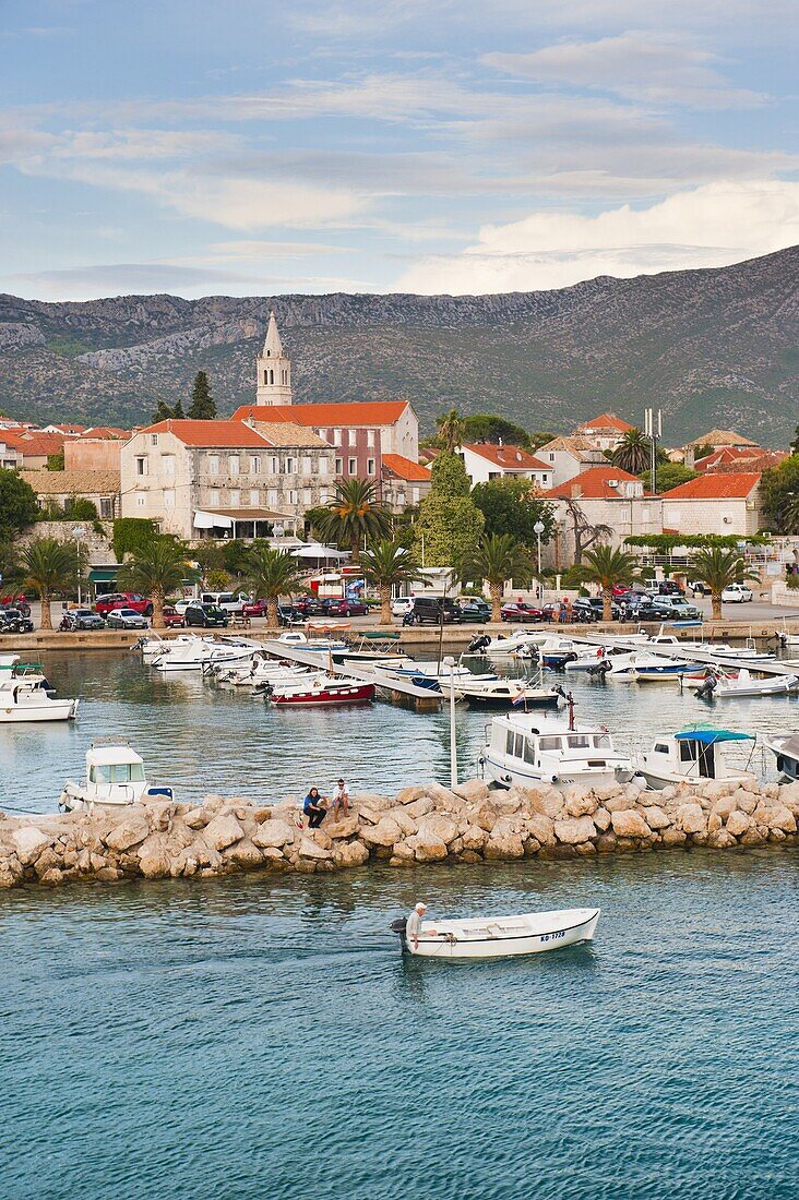 Orebic Harbour, where the ferry leaves mainland Croatia for Korcula Island, Dalmatian Coast, Adriatic, Croatia, Europe