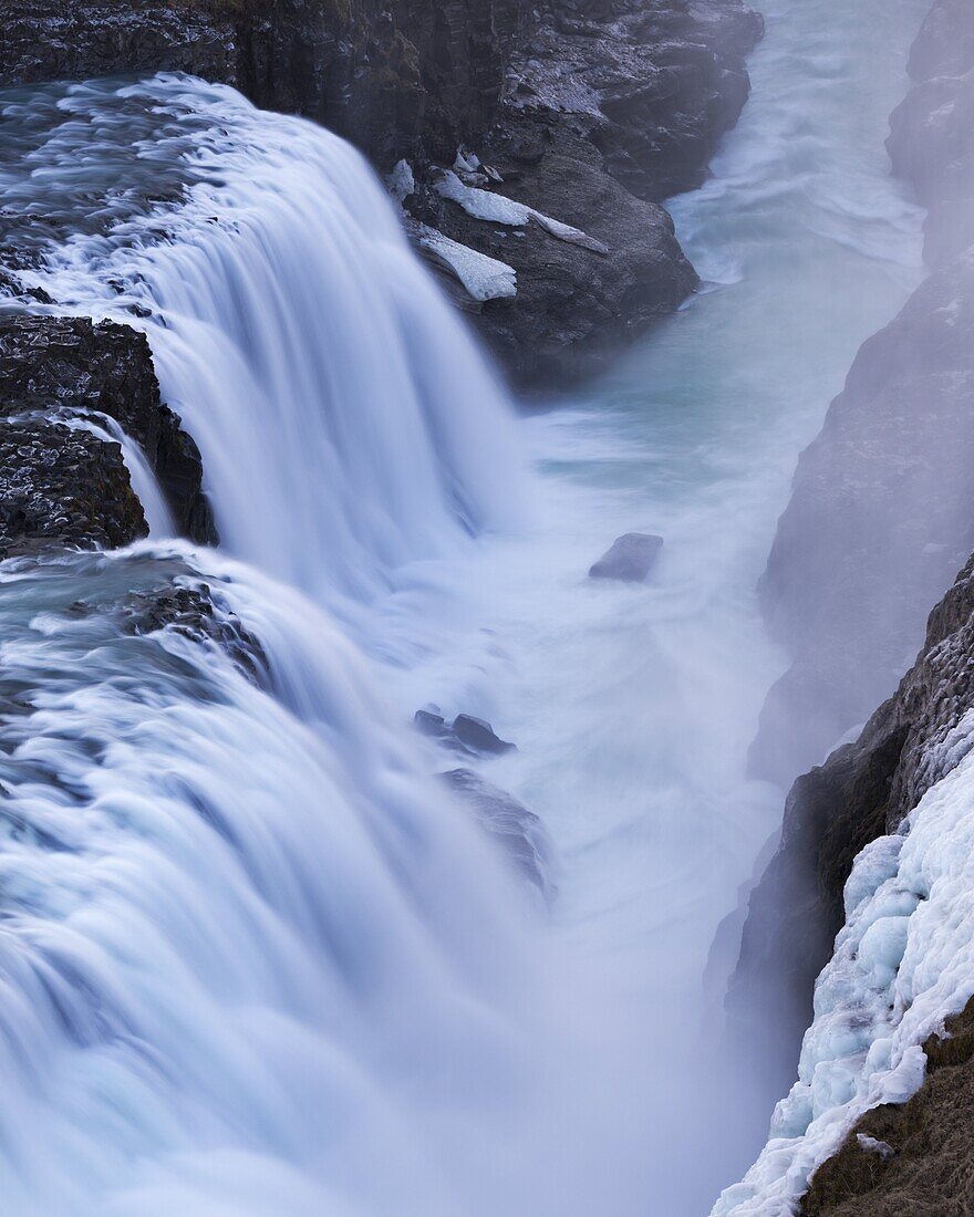 Raging Gullfoss Waterfall in Iceland, Polar Regions