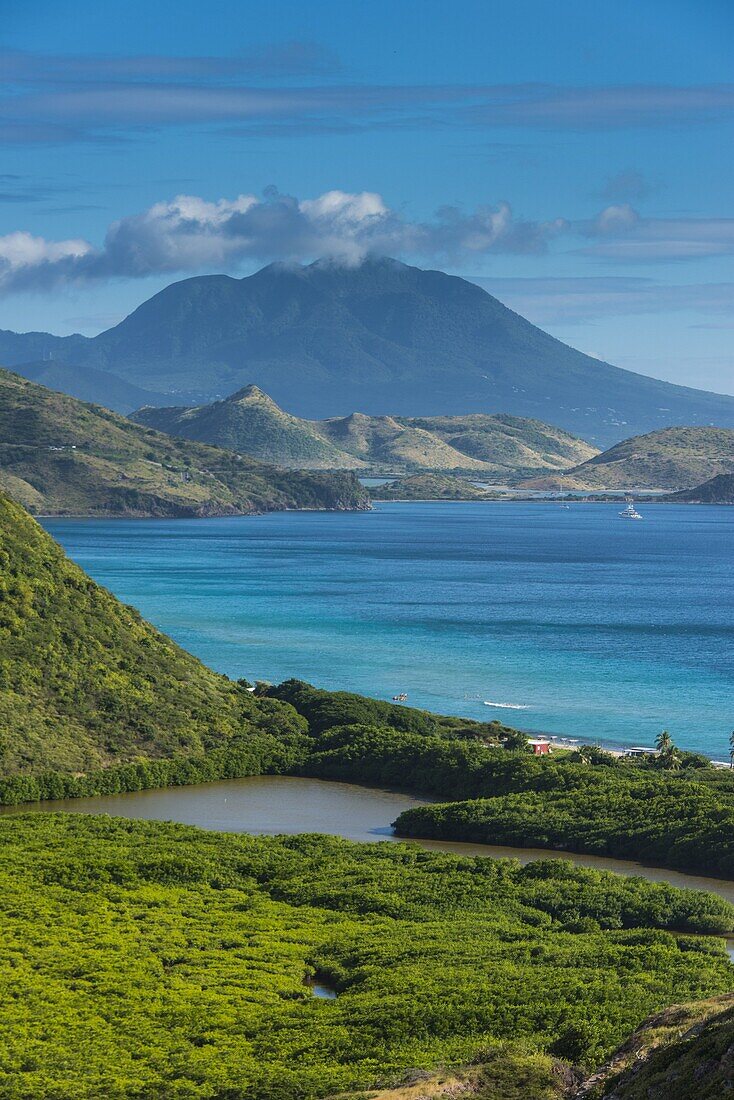 View over the South Peninsula of St. Kitts, St. Kitts and Nevis, Leeward Islands, West Indies, Caribbean, Central America