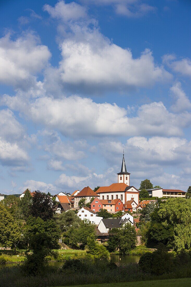 The town of Wertheim in the Main valley, Franconia, Bavaria, Germany, Europe