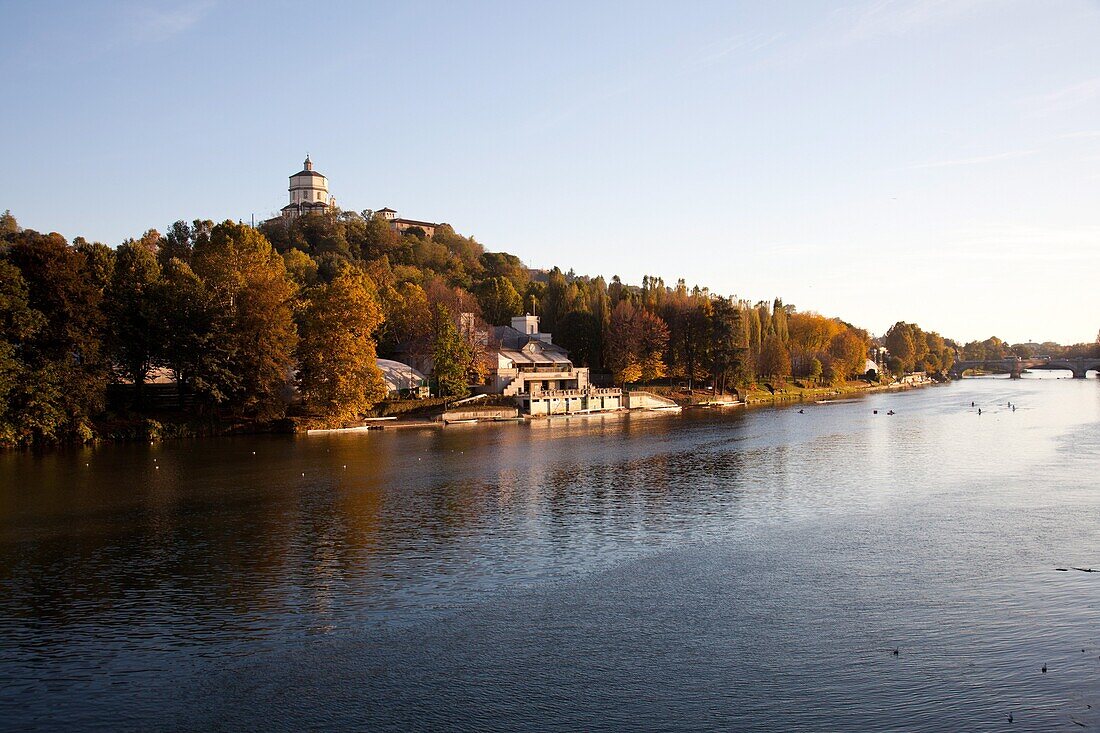 Po River and Santa Maria dei Capuccini church, Turin, Piedmont, Italy, Europe