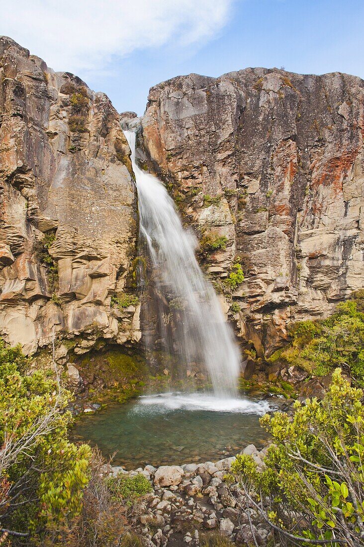 Taranaki Falls, River Valley, Tongariro National Park, UNESCO World Heritage Site, North Island, New Zealand, Pacific