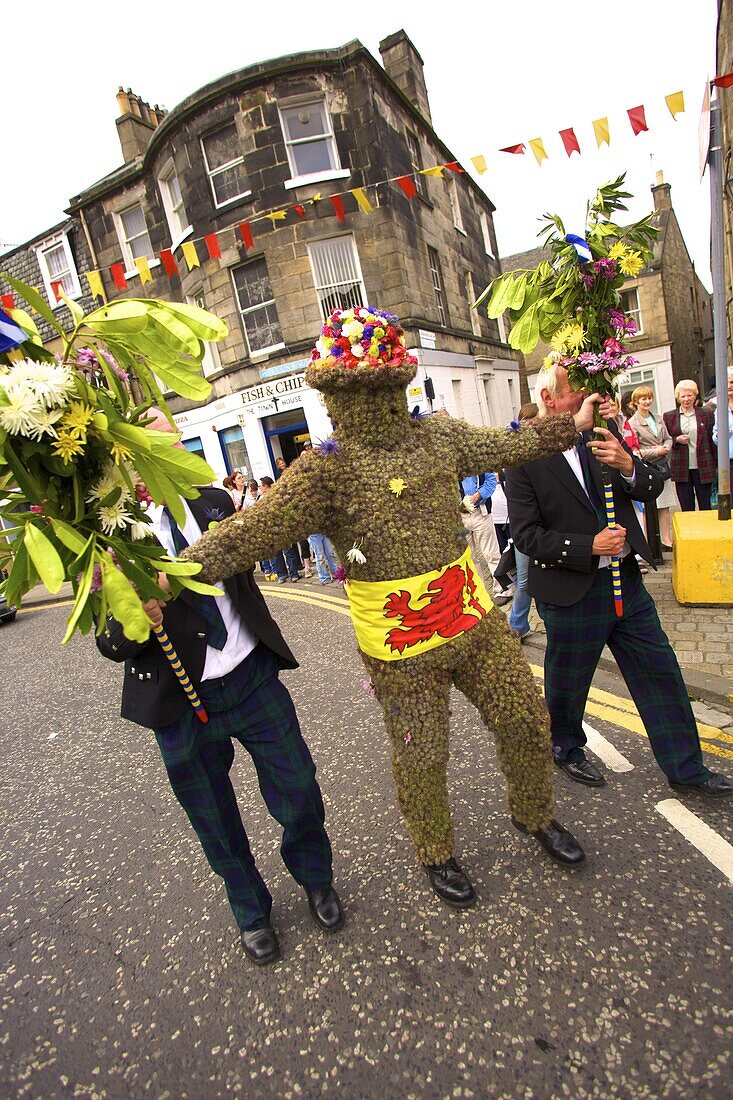 The Burryman's Parade, South Queensferry, Edinburgh, Scotland, United Kingdom, Europe