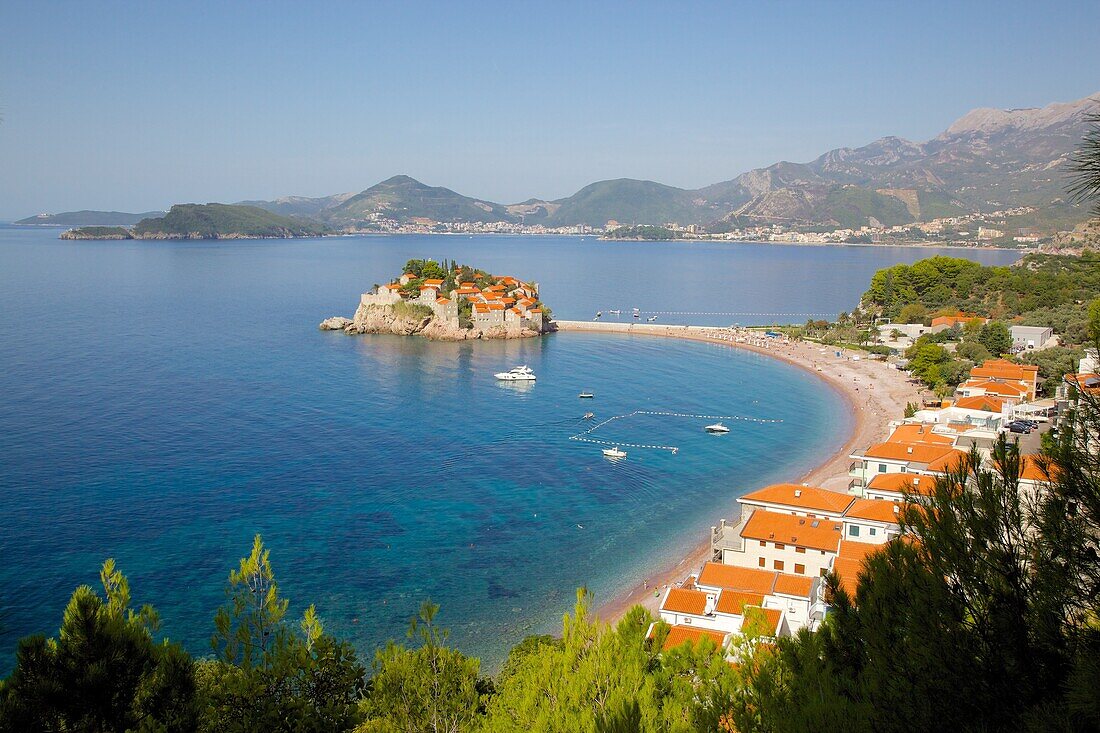 Sveti Stefan, Budva Bay, Budva Riviera, Montenegro, Europe