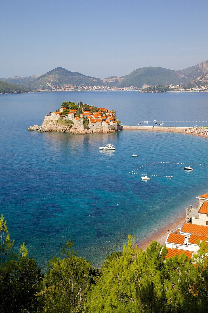 Sveti Stefan, Budva Bay, Budva Riviera, Montenegro, Europe