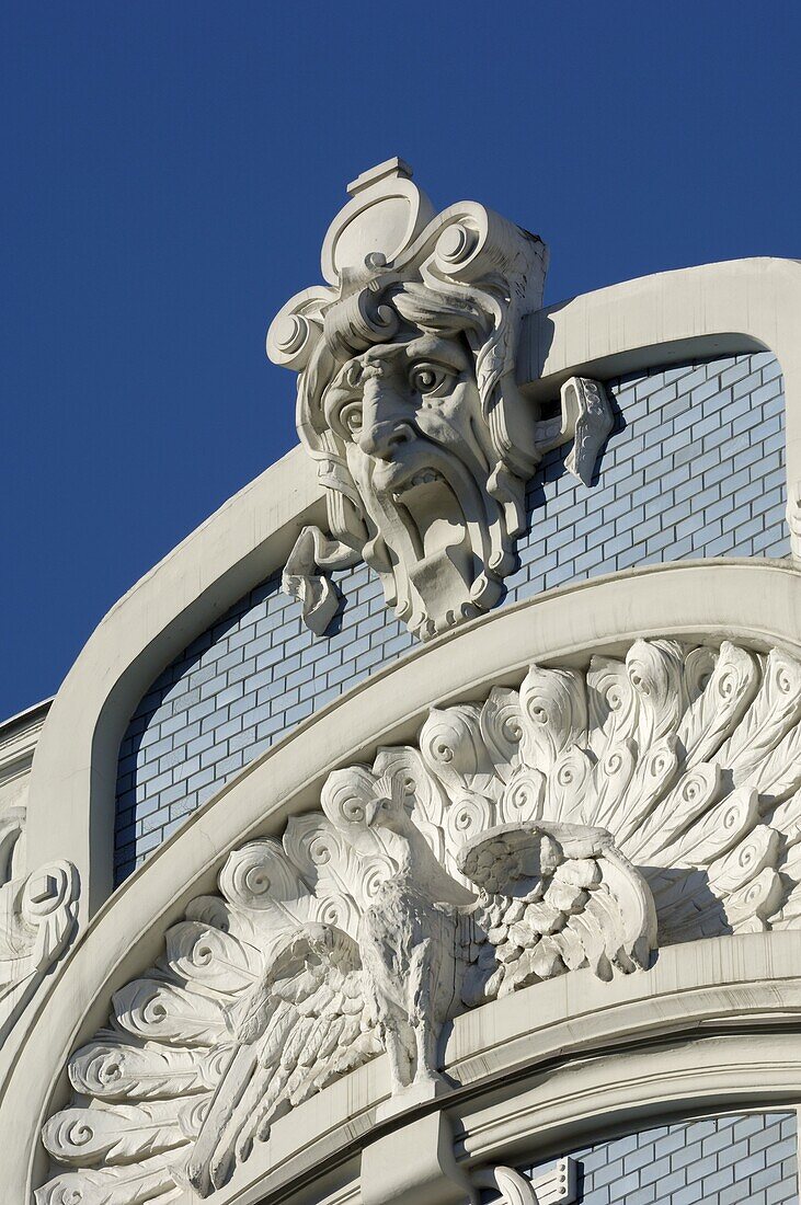 Art Nouveau architecture, 10b Elizabetes iela, designed by Mikhail Eisenstein, Riga, Latvia, Baltic States, Europe