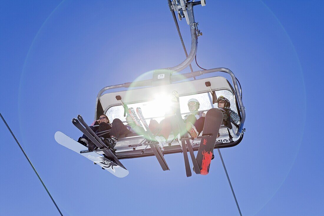 Fast modern chairlift, St. Anton am Arlberg, Tirol, Austria, Europe