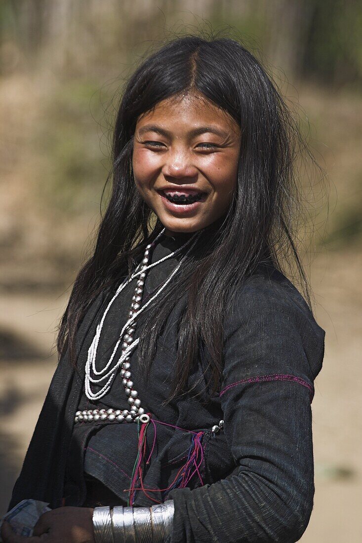 Ann girl, Num Lin Mai, Akha village, Kengtung (Kyaing Tong), Myanmar (Burma), Asia